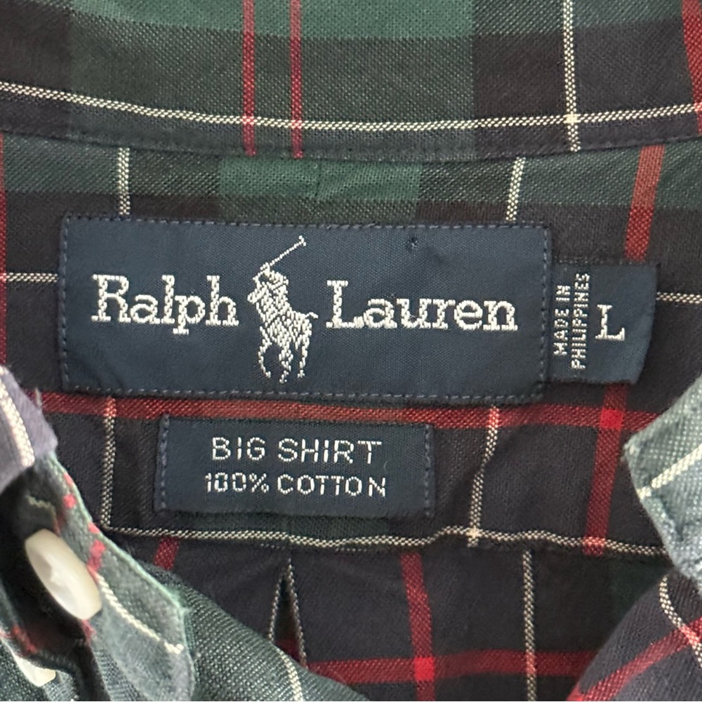 Vintage 90’s Polo Ralph Lauren Plaid Button Up Longsleeve Shirt - Picture 5 of 6